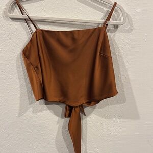 Dress Forum Satin Camisole in Warm Brown